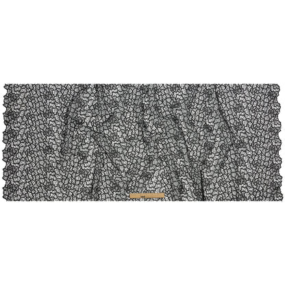 Guipure Lace with Glitter - Black Meandering Lines