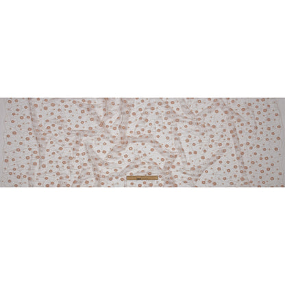 3D Puffy Glitter Tulle - Powder Pink and White Flowers and Geometric Stems