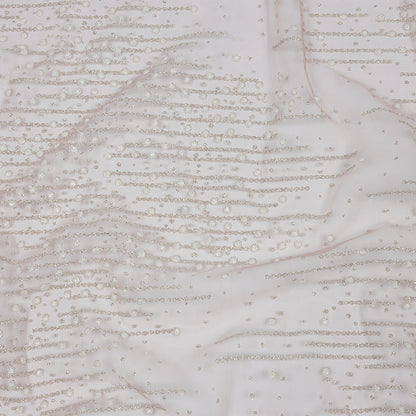 3D Puffy Glitter Tulle - Powder Pink Spotted Striations