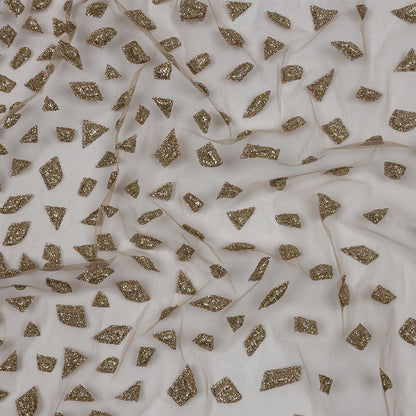 3D Puffy Glitter Tulle - Mink Geometric Gradient
