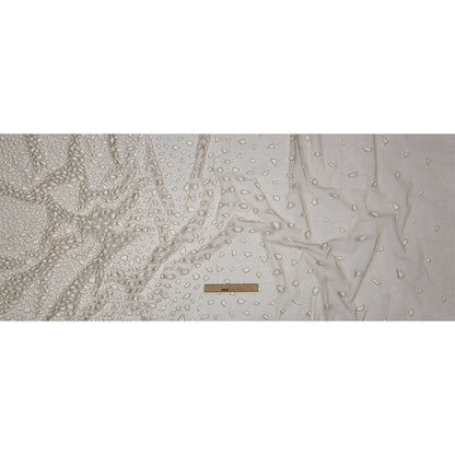 3D Puffy Glitter Tulle - Caramel and White Geometric Gradient