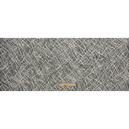 Corded Glitter Tulle with Sequins - White and Metallic Silver Abstract