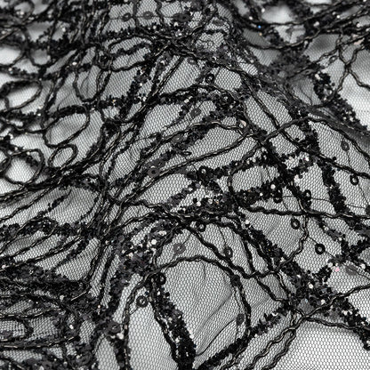 Corded Glitter Tulle with Sequins -