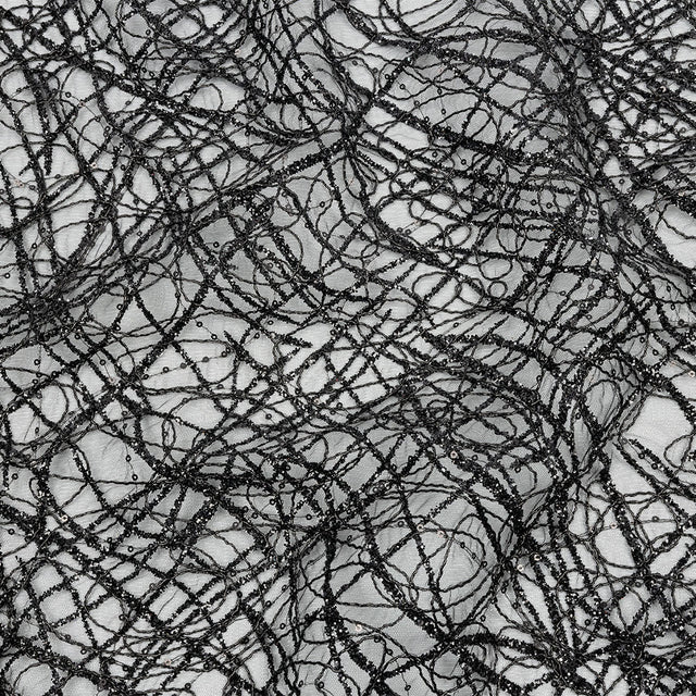 Corded Glitter Tulle with Sequins -
