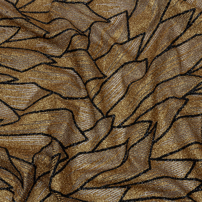 Glitter Tulle - Gold and Black Geometric Shards