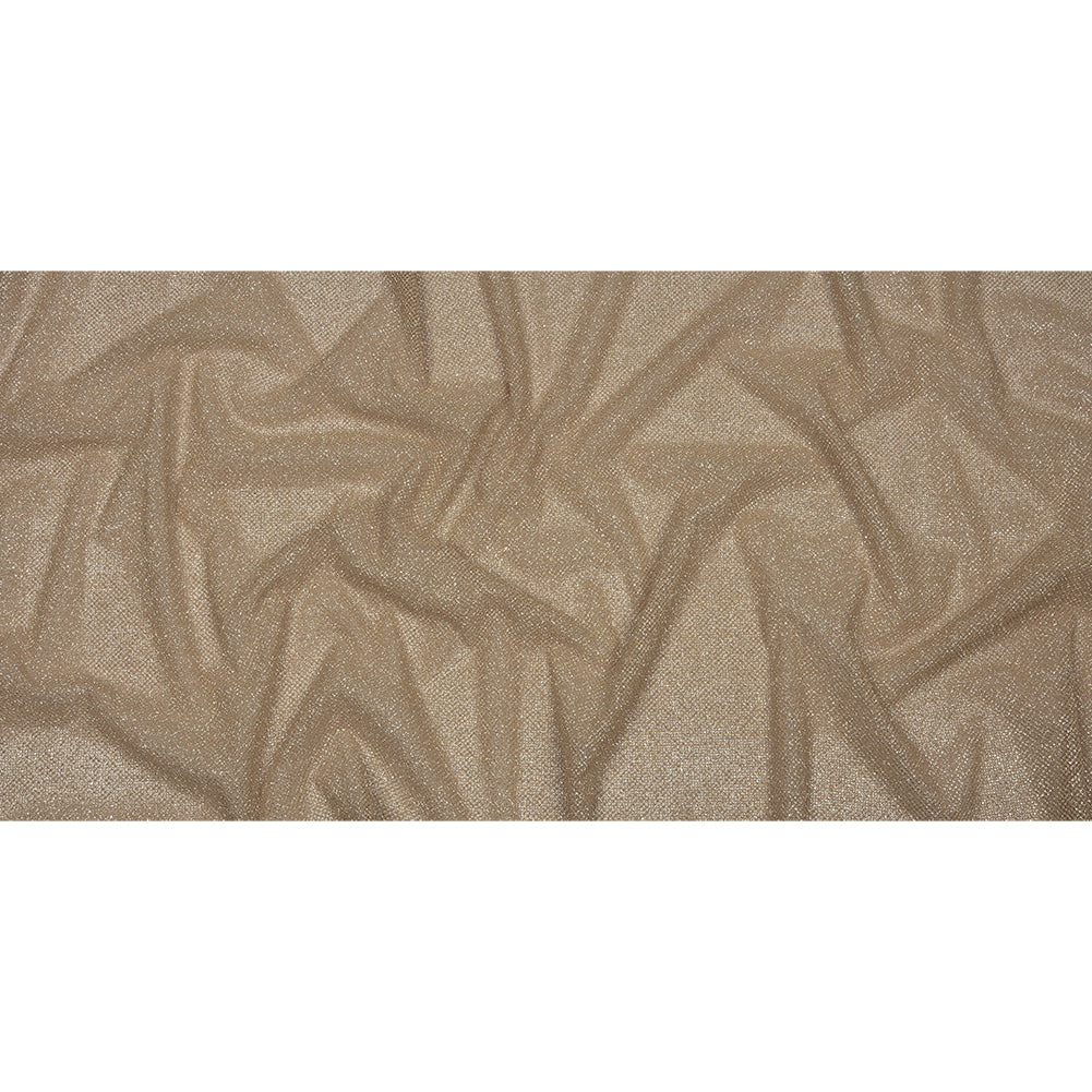 3D Puffy Glitter Tulle - Tan and Silver Packed Polka Dots - Full