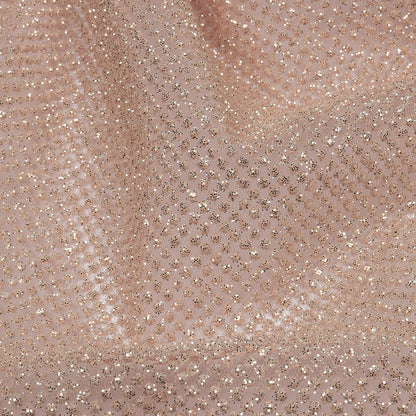 3D Puffy Glitter Tulle - Pink and Silver Packed Polka Dots