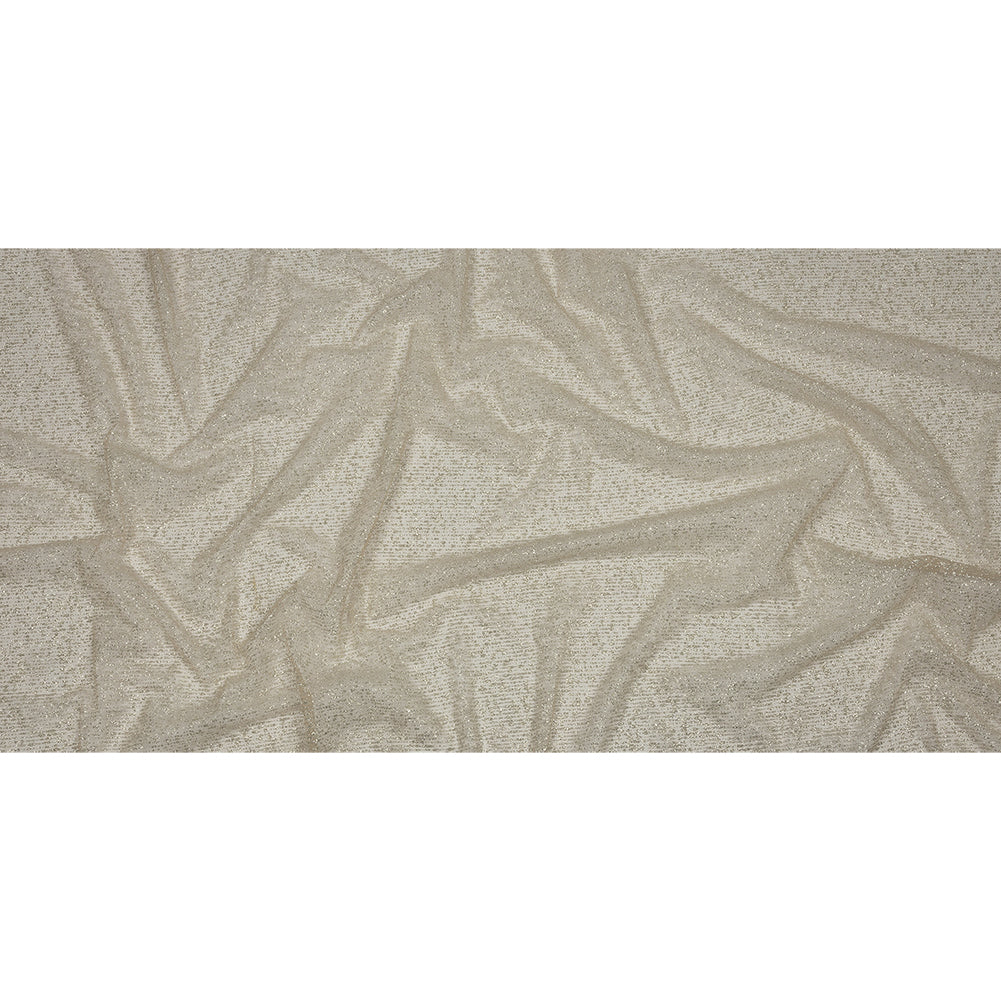 Glitter Tulle - Champagne and Silver Abstract Striations - Flare Collection