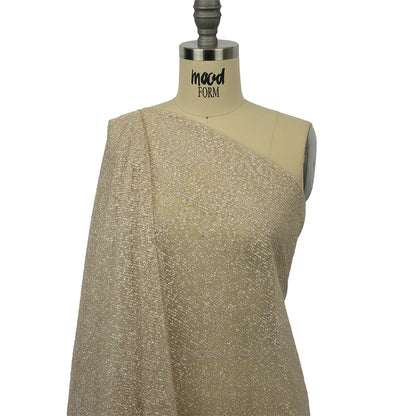 Glitter Tulle - Champagne and Silver Abstract Striations - Flare Collection