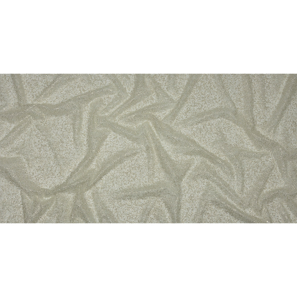 Glitter Tulle - Light Mint and Silver Abstract Striations - Flare Collection - Full