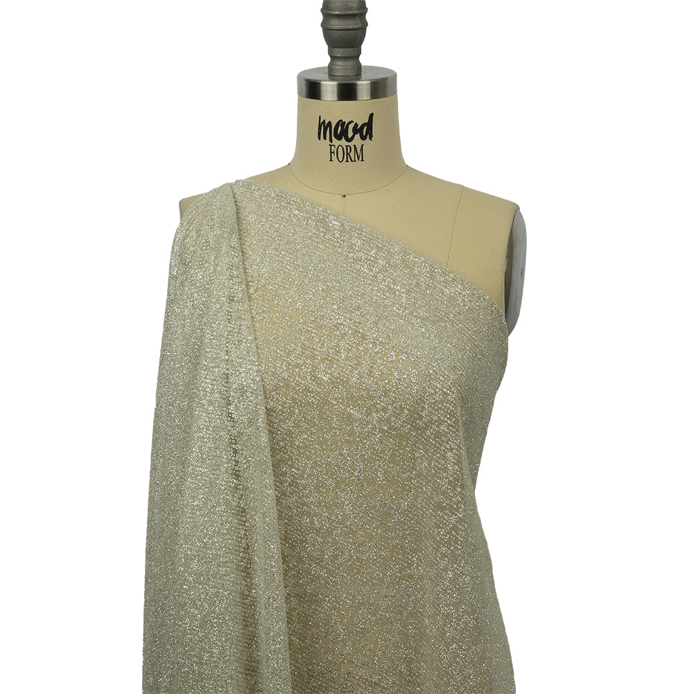Glitter Tulle - Light Mint and Silver Abstract Striations - Flare Collection - Drape