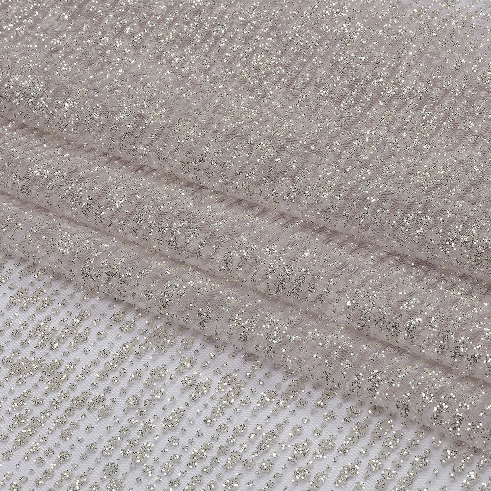 Glitter Tulle - Lilac and Silver Abstract Striations - Flare Collection - Folded