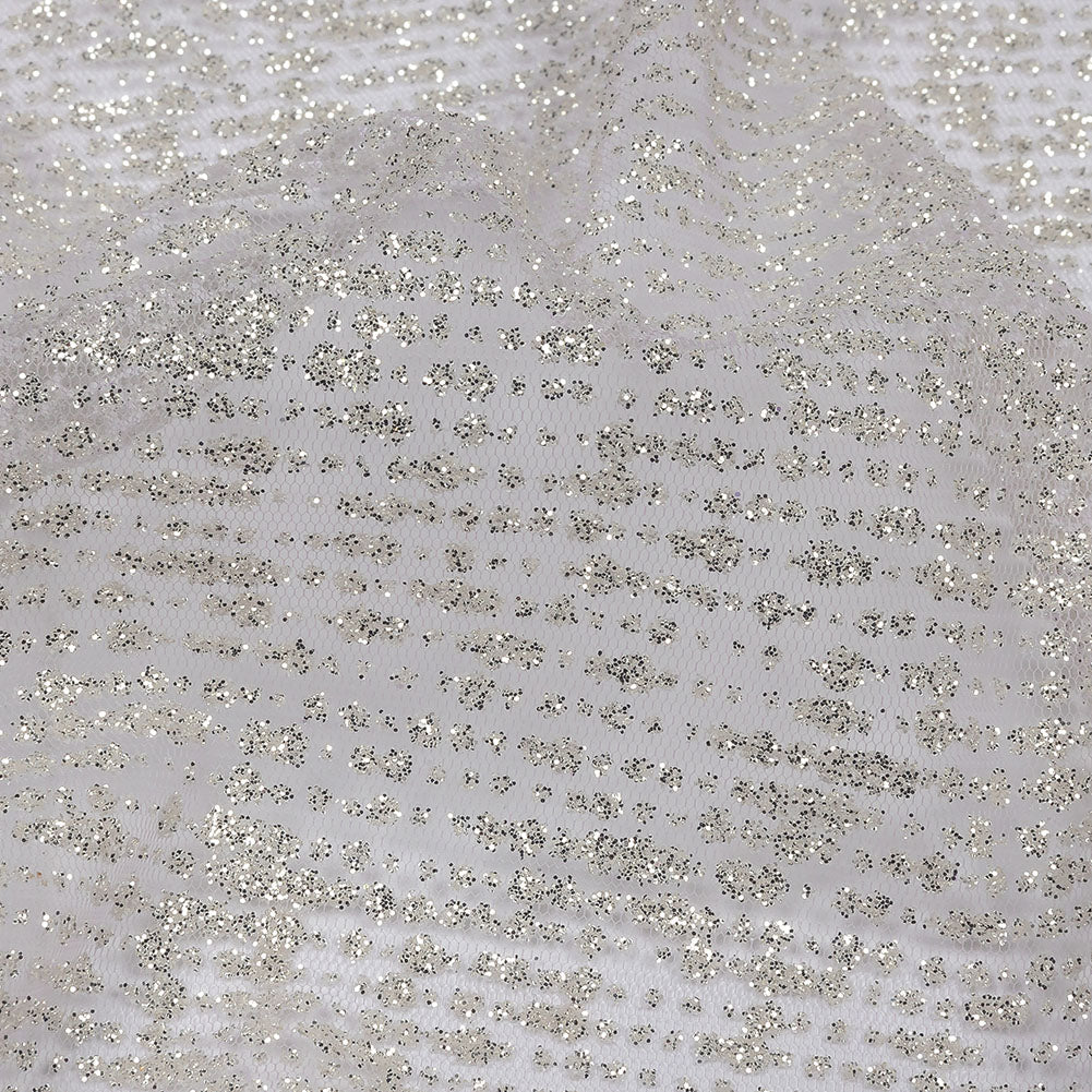 Glitter Tulle - Lilac and Silver Abstract Striations - Flare Collection - Detail