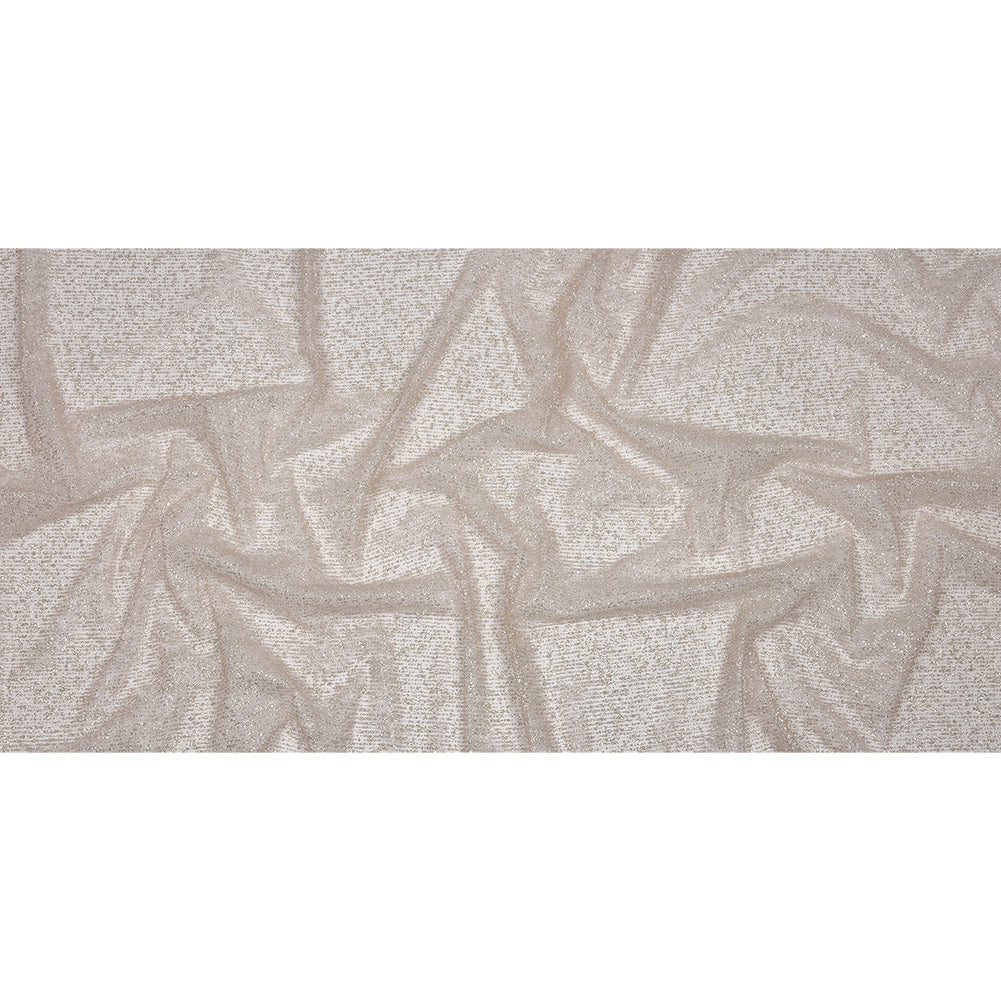 Glitter Tulle - Powder Pink and Silver Abstract Striations - Flare Collection