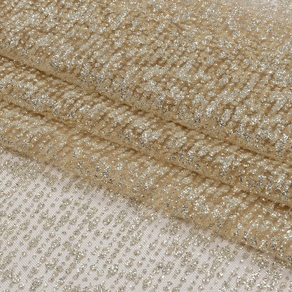 Glitter Tulle - Nude and Silver Abstract Striations - Flare Collection