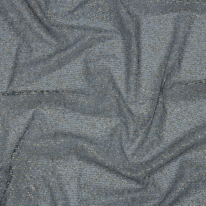 Glitter Tulle - Evening Blue and Silver Abstract Striations - Flare Collection