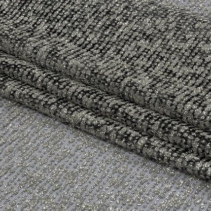 Glitter Tulle - Midnight Sky and Silver Abstract Striations - Flare Collection
