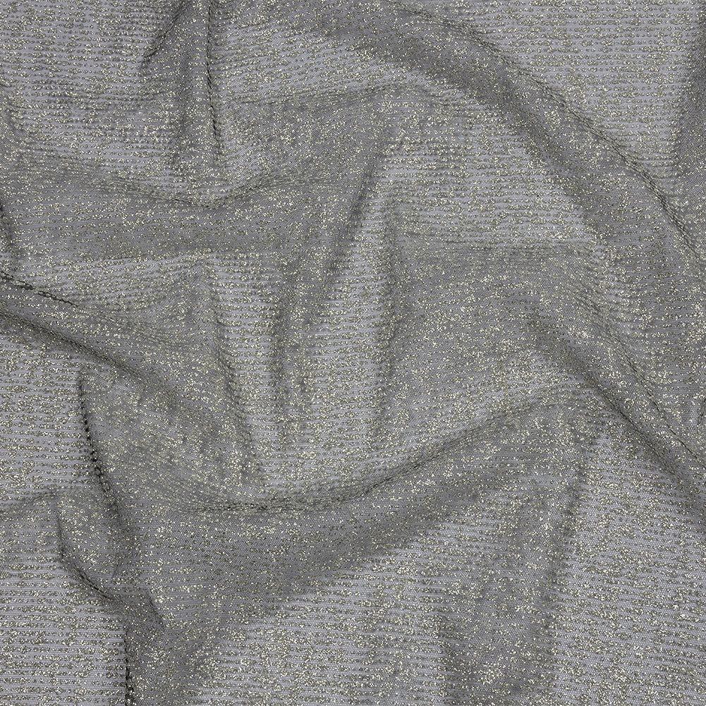 Glitter Tulle - Midnight Sky and Silver Abstract Striations - Flare Collection