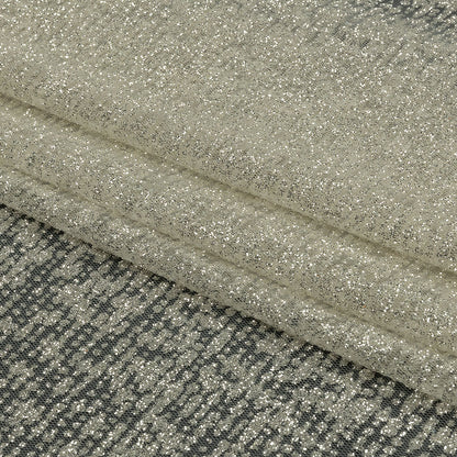 Glitter Tulle - Sugar Swizzle and Silver Abstract Striations - Flare Collection