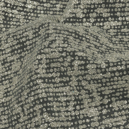 Glitter Tulle - Sugar Swizzle and Silver Abstract Striations - Flare Collection
