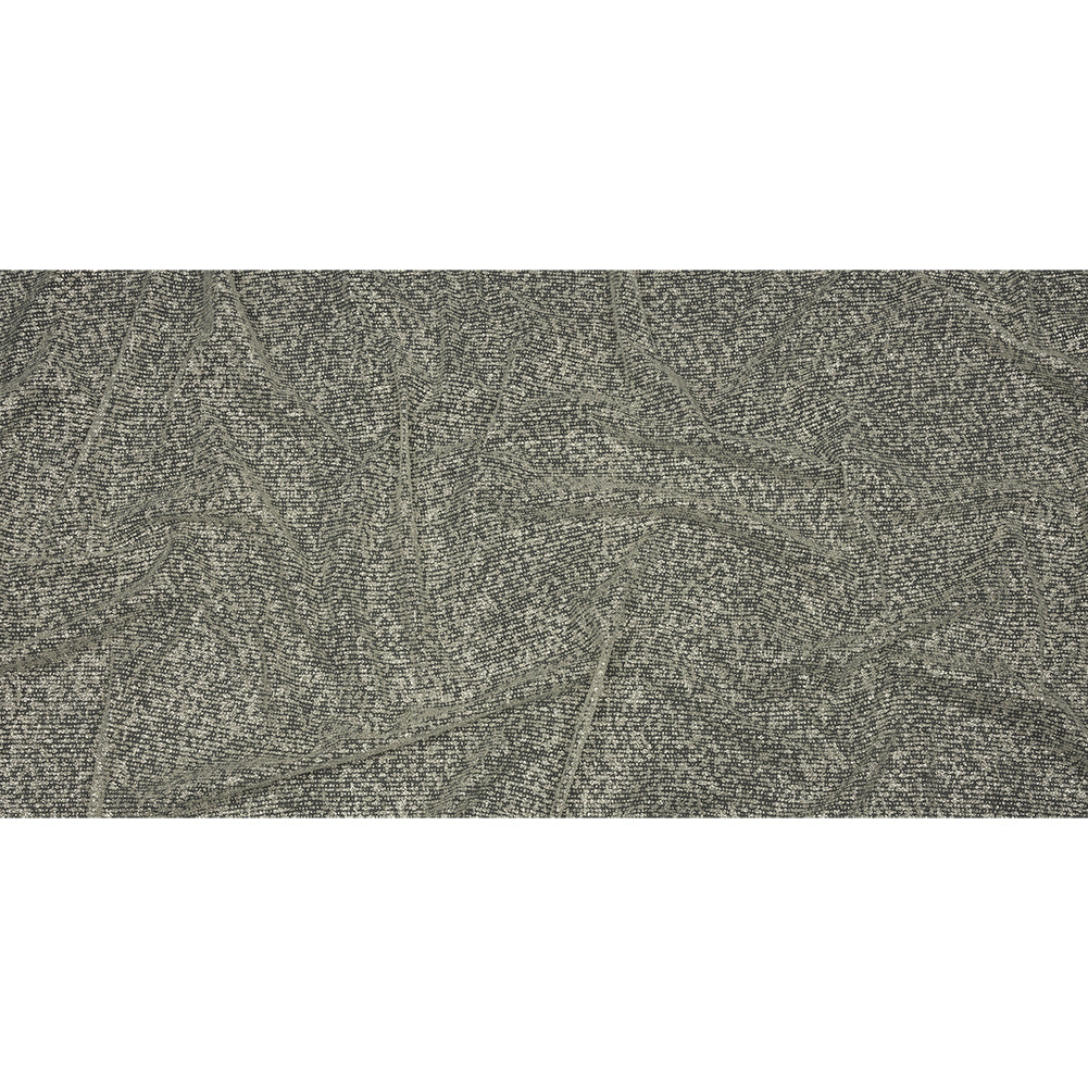Glitter Tulle - Sugar Swizzle and Silver Abstract Striations - Flare Collection