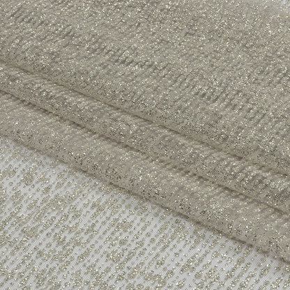 Glitter Tulle - Light Gray and Silver Abstract Striations - Flare Collection