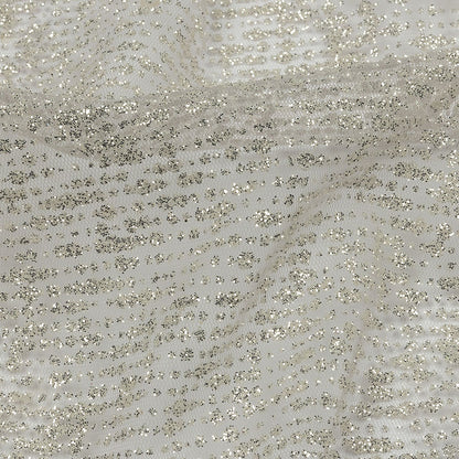 Glitter Tulle - Light Gray and Silver Abstract Striations - Flare Collection