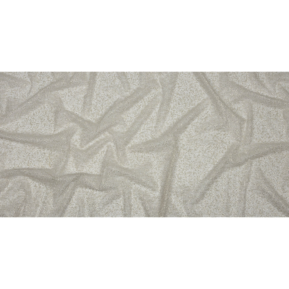 Glitter Tulle - Light Gray and Silver Abstract Striations - Flare Collection