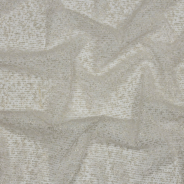 Glitter Tulle - Light Gray and Silver Abstract Striations - Flare Collection