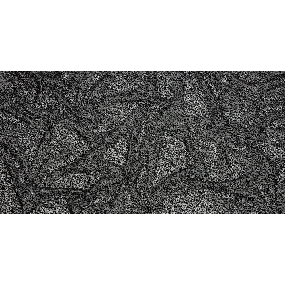 3D Glitter Tulle - Black Puffy Spots - Full