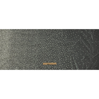 3D Glitter Tulle - White Puffy Spots Gradient