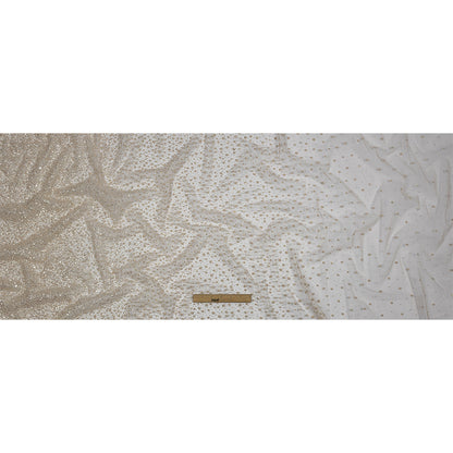 3D Glitter Tulle - Light Peach Puffy Spots Gradient