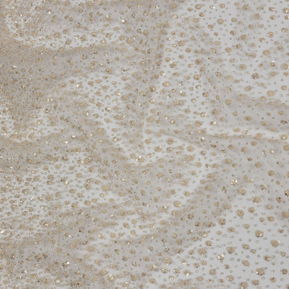 3D Glitter Tulle - Light Peach Puffy Spots Gradient