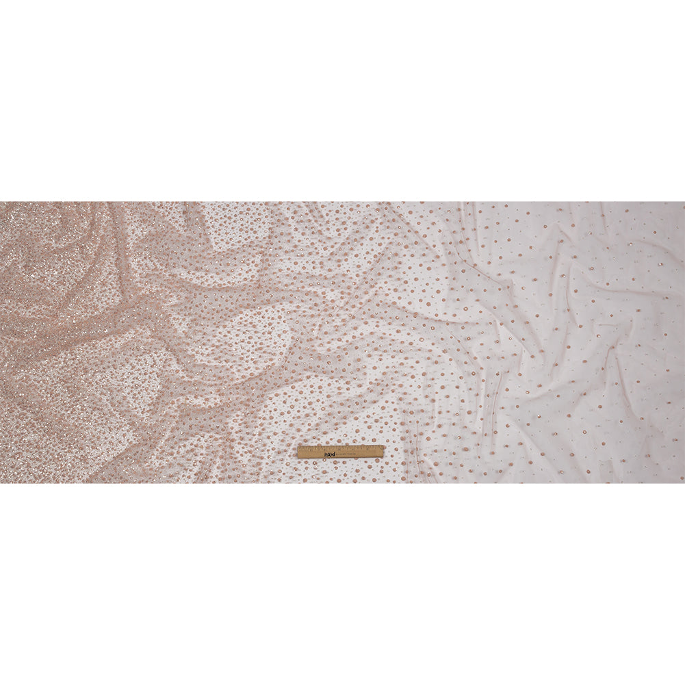 3D Glitter Tulle - Pink Puffy Spots Gradient