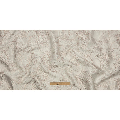 Metallic Rose Gold and Ivory Lines and Dots Luxury Brocade
