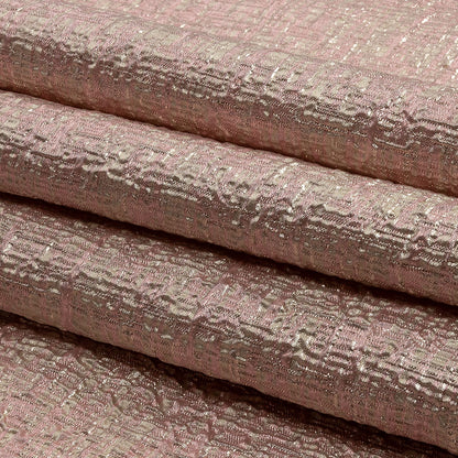 Metallic Rose Gold, Pink and Champagne Crosshatched Lines Luxury Brocade Folded