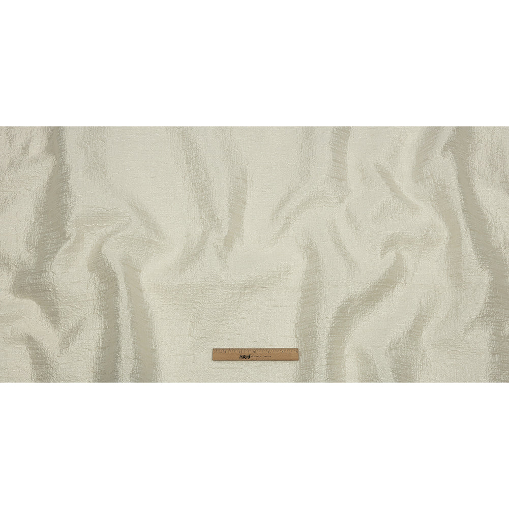 Metallic Ivory Crosshatched Lines Luxury Brocade Full