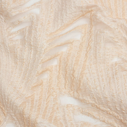 Metallic White and Peach Overlapped Nested Triangles Luxury Burnout Brocade