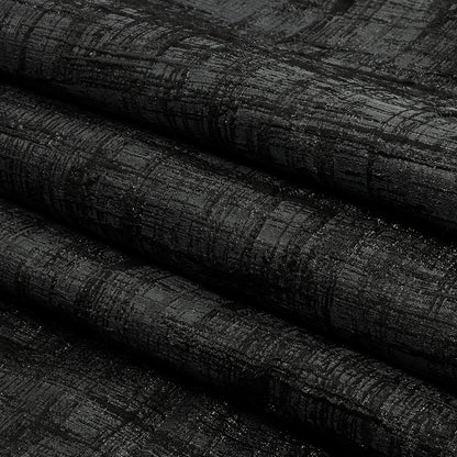 Metallic Black and Charcoal Crosshatching Luxury Brocade