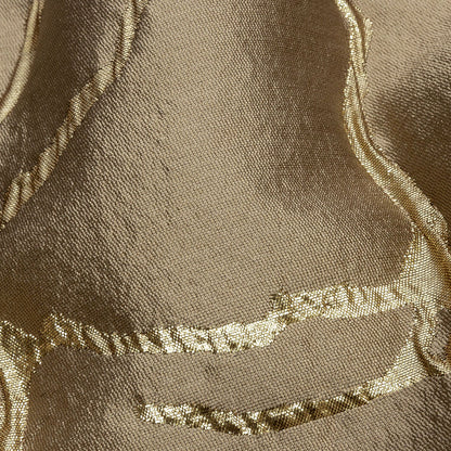 Metallic Gold and Taupe Abstract Luxury Burnout Brocade