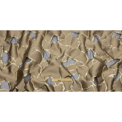 Metallic Gold and Taupe Abstract Luxury Burnout Brocade