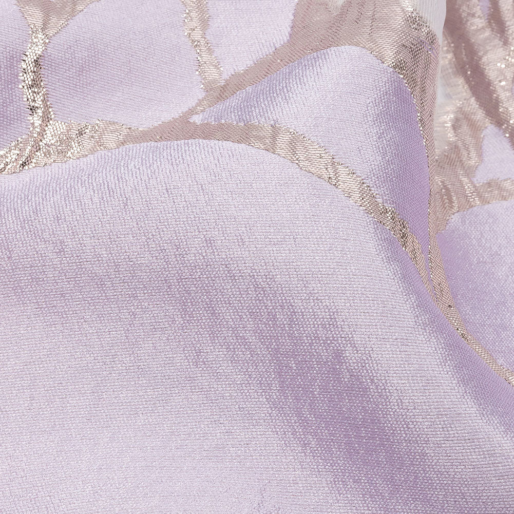 Metallic Rose Gold and Lilac Abstract Luxury Burnout Brocade - Detail