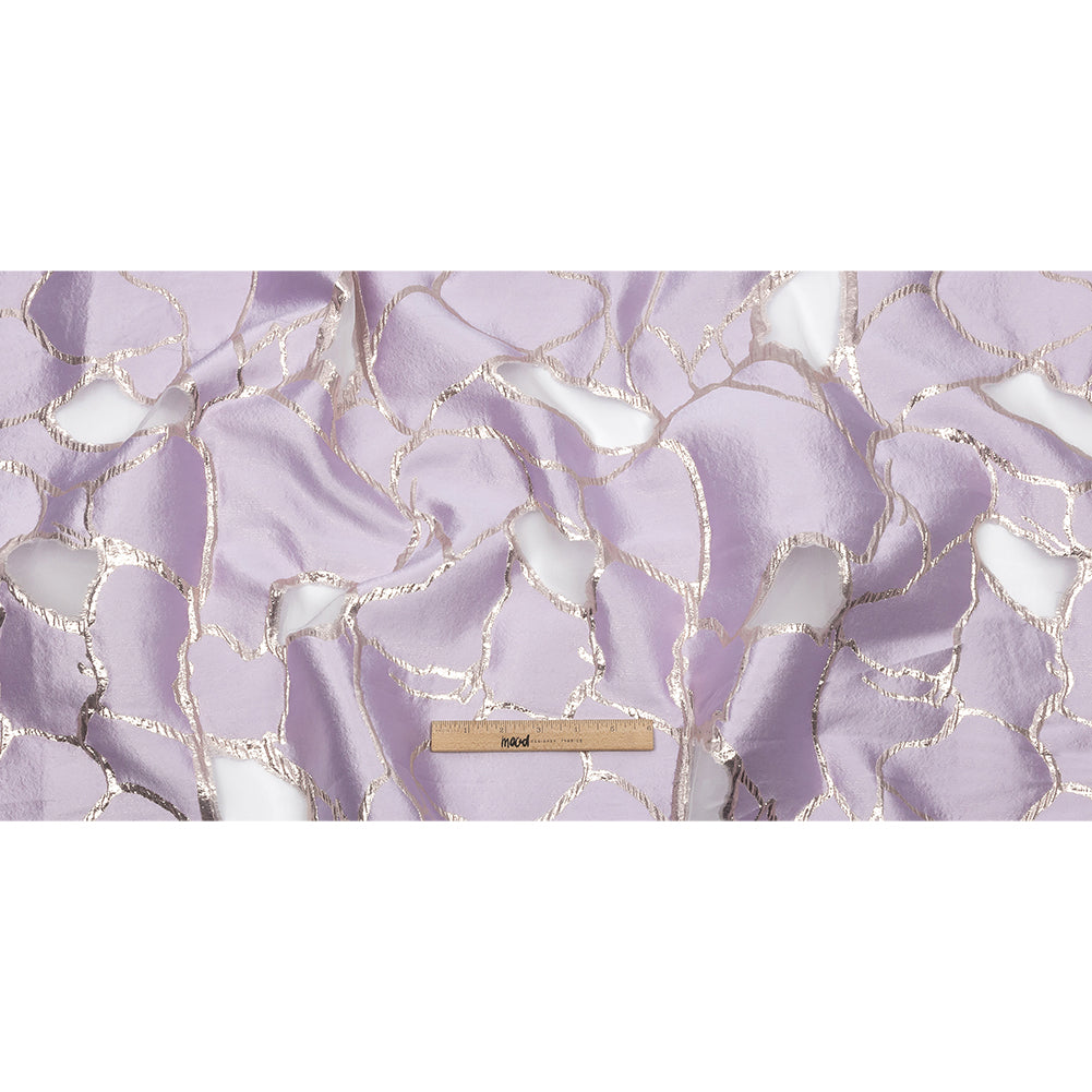 Metallic Rose Gold and Lilac Abstract Luxury Burnout Brocade - Full