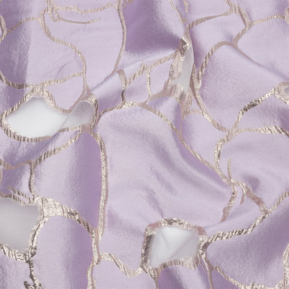 Metallic Rose Gold and Lilac Abstract Luxury Burnout Brocade