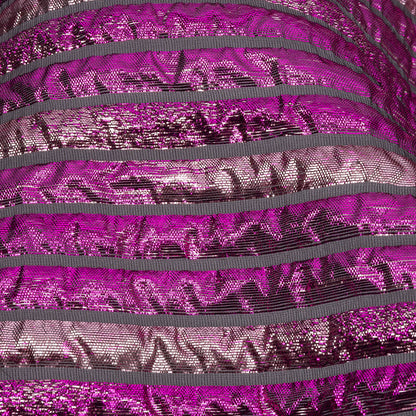 Metallic Magenta Pink and Taffy Pink Luxury Striped Burnout Brocade