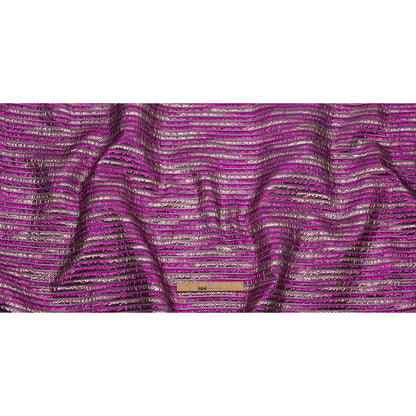 Metallic Magenta Pink and Taffy Pink Luxury Striped Burnout Brocade
