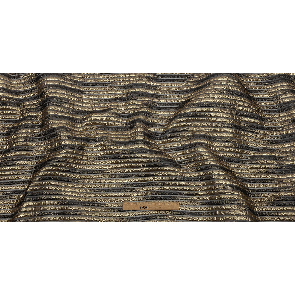 Metallic Gold and Black Luxury Striped Burnout Brocade - Full