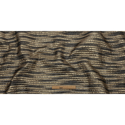 Metallic Gold and Black Luxury Striped Burnout Brocade