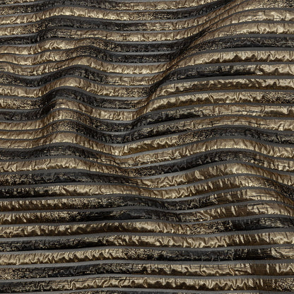 Metallic Gold and Black Luxury Striped Burnout Brocade