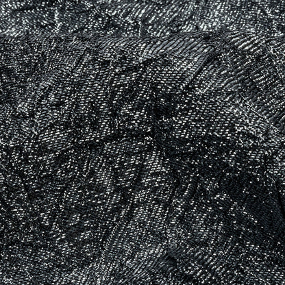 Astrolabe Metallic Dark Silver Crinkled Luxury Brocade with Black Backing